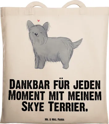 Produktbild von Mr. & Mrs. Panda Shopping Tasche Skye Terrier Moment - Transparent - Geschenk, totebag, Beutel, Tote Bag, Laptoptasche, canvas