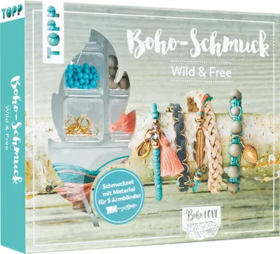 Produktbild von Boho-Schmuckset Wild & Free (Türkis/ Lachs)