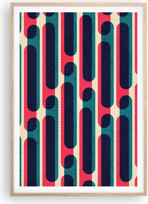 Produktbild von Gerahmtes Poster - Rahmen in heller Eiche - Abstraktion Muster Modern - 70x100 cm - Wand Bild - Wanddeko - Wandbilder - Wandposter - Bilderrahmen - Bilder - Kunstdruck - Wandbild - P2NPA70x100-4200