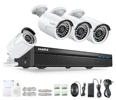 Image de Système de sécurité avec 4 caméras et vision nocturne jusqu'à 30 mètres