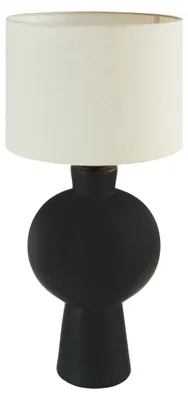 Zdjęcie produktu dla LAMPKA STOŁOWA Yulia 59 cm czarna ceramiczna biały klosz