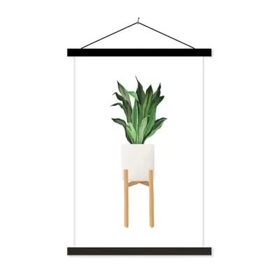 Obrázek produktu pro MuchoWow® Textilní plakát - Rostliny - Květináč - bílý - 60x90cm - S černými lamelami
