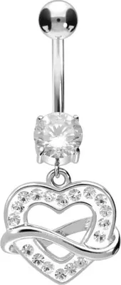 Produktbild von Bauchnabelpiercing Chirurgenstahl Bananabell HERZ + UNENDLICHKEIT
