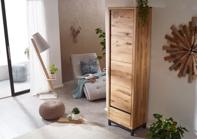 Produktbild von MASSIVMOEBEL24 Garderobe Wildeiche 56x40x205 natur geölt VILLANDERS #131