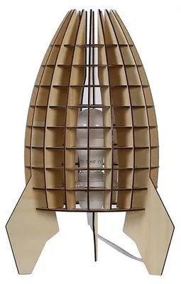 Image de Lampe de table Rocket en contreplaqué naturel Vikasa Home