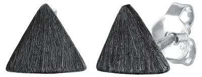 Immagine prodotto di Orecchini a bottone in argento a forma di triangolo, da uomo
