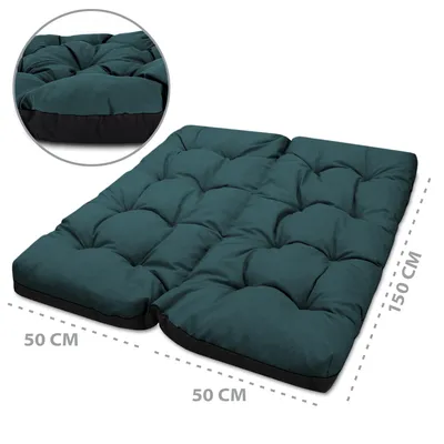 Obrázok produktu pre Vankúš z palety a podlahový vankúš na pohovku z palety, zadný vankúš na lôžko 150x100 cm - Pohodlné vankúše z palety Euro, ideálne na vnútorné aj vonkajšie použitie, zelené