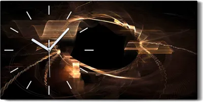 Produktbild von Küchenuhr Bürouhr Leinwand Uhr 60x30 Bild Modern fraktales Kunst - weiße Hände