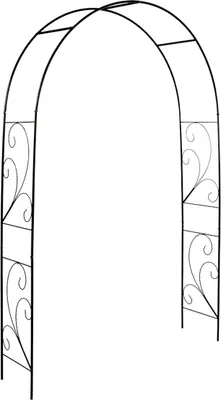 Produktbild von Esschert Design Rosenbogen Schwarz romantisch verziert 134,5 x 220,5 cm - Metall