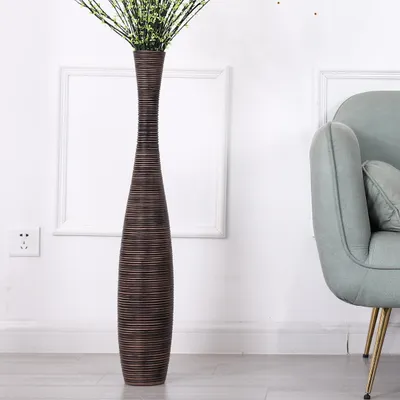 Produktbild von Leewadee Bodenvase 85 cm - Hohe Polyresin Deko für Pampasgras
