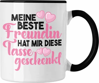 Produktbild von Trendation - Unbiologische Schwester Tasse Geschenk Beste Freundin Geburtstag Lustig Freundinnen Spruch Becher Beste Freundinnen (Schwarz)