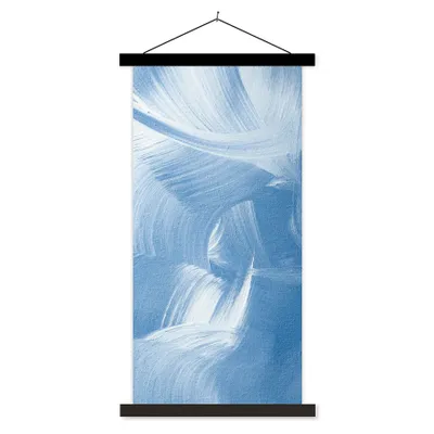 Produktbild von MuchoWow® Textilposter Acrylfarbe - Blau - Design 40x80 cm mit schwarzem Rahmen - Wandemalerei