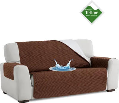 Produktbild von BELMARTI TEFLON Wasserdichtes Sofaüberwürf Sofaschoner Schonbezug Sofaschutz Schutzbezug 3 Sitzer 160*195cm BRAUN
