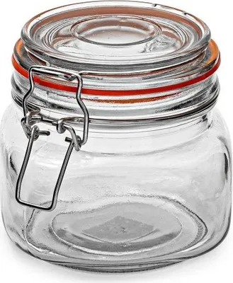 Obrázek produktu pro Dóza sklenice patentní 0,5L čtvercová KONSERV