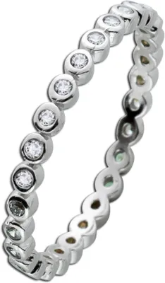 Produktbild von Memoire Ring Silber 925 weiße Zirkonia Steine 17