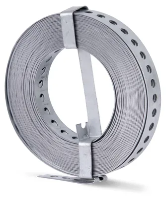 Image de Alberts 335076 Bande perforée, avec ou sans cassette de déroulement, galvanisée sendzimir, largeur 20 mm, longueur 10 m, set de 2 pièces
