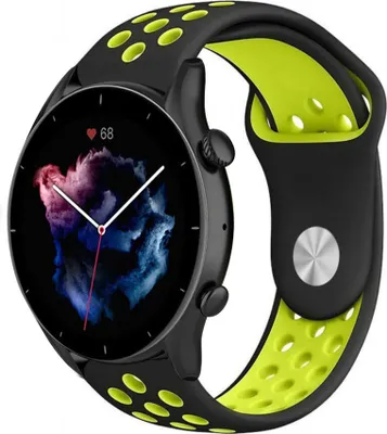 Produktbild von Strap-it Amazfit GTR 3 (Pro) Sportarmband (Schwarz/Gelb)