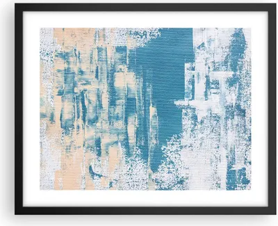 Produktbild von Gerahmtes Poster - Schwarzer Rahmen - Blau Farben Hintergrund - 50x40 cm - Wand Bild - Wanddeko - Wandbilder - Kunstposter - Wandposter - Bilderrahmen - Bilder - Kunstdruck - P2BAA50x40-5062