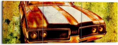 Produktbild von Bild auf Leinwand - Leinwandbild - Auto Geschwindigkeit Cabriolet - 150x50cm - Wand Bild - Wanddeko - Leinwanddruck - Bilder - Kunstdruck - Wanddekoration - Leinwand bilder - Wandkunst - CA150x50-0531