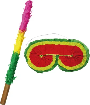 Produktbild von Piñata Stab und Maske für Kinder-Geburtstag Pinatazubehör für Zahlen- oder Motiv-Pinata