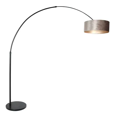 Produktbild von Steinhauer Stehleuchte Sparkled Light 1-flammig Schwarz matt / Velours Taupe 42x165cm