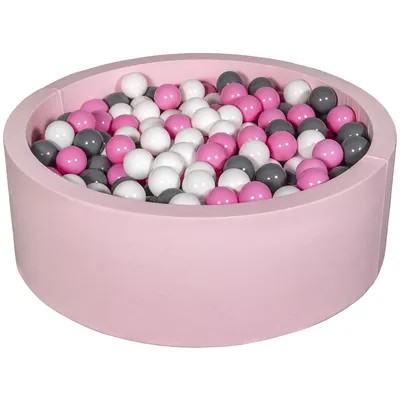 Produktbild von Bällebad Spielplatz + 450 Bälle rosa weiß, hellrosa, grau