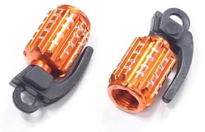 Imagen del producto de Tapones de válvula de aluminio azul marino y naranja para coches