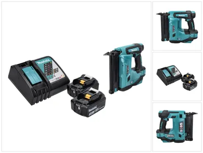 Immagine prodotto di Chiodatrice a batteria Makita DBN 500 RF, 15-50 mm, 18 V + 2 batterie da 3,0 Ah + caricabatterie