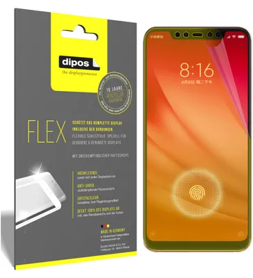Produktbild von 3x Xiaomi Mi 8 Pro Schutzfolie Folie, 100% Displayabdeckung, dipos Flex