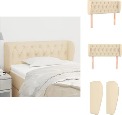 Produktbild von vidaXL Kopfteil mit Ohren Creme 93x23x78/88 cm Stoff -  Kopf- & Fußenden