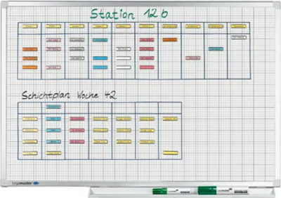 Produktbild von Legamaster PROFESSIONAL vorgedrucktes Whiteboard Raster 90x120cm, 1180 x 880 mm, Emaille, Horizontal / Vertikal, Fixed, Magnetisch, Anti-Kratz-Beschichtung