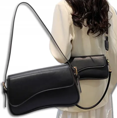 Produktbild von EDIBAZZAR | Damen Schwarze Umhängetasche Leder Messenger Bag Klein Geräumig Elegant