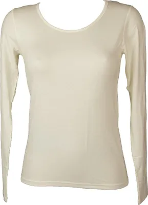Obrázek produktu pro Dámské hřejivé viskózové tričko s dlouhými rukávy a výstřihem RAGNO, artikl 076629, 004K Ivory, 2-SECOND (EU XS - F 1 - USA XXS - GB 30), 94% viskóza, 6% Elastan
