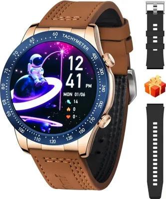 Produktbild von Smartwatch Herren 1,43 Zoll AMOLED Anruf Bluetooth Fitness Tracker IP68 Wasserdicht Herzfrequenzmonitor Schlafmonitor  Android iOS Sport Smartwath