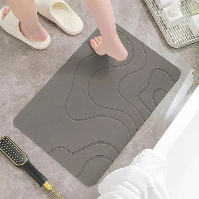 Productafbeelding van Famanu Antislip Badmat, 40 x 60 cm - Donkergrijs