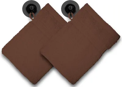 Produktbild von 2er Set Waschhandschuhe Waschlappen braun 16x21cm Frottee Baumwolle Frottierware