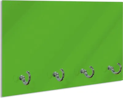Produktbild von Wallario Handtuchhalter aus Glas, Motiv: Maigrün, 30 x 20 cm mit 4 Haken