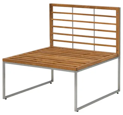 Produktbild von home24 Loungesessel - Webstoff / Teak Massiv