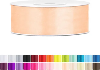 Produktbild von Satinband 25mm Apricot - 25 Meter Rolle Geschenk- & Schleifenband