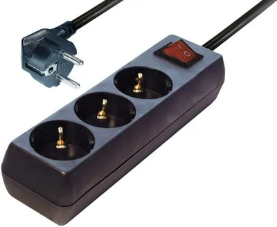 Immagine prodotto di Hapena 48052, 1,4 m, per interni, angolato, 1,5 mm², nero, 3 uscite CA