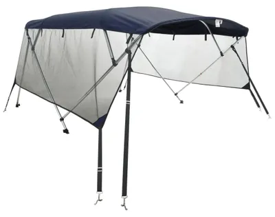 Image de vidaXL 4-Bow Bimini-Top avec panneaux latéraux en maille 243x(200-213)x137 cm