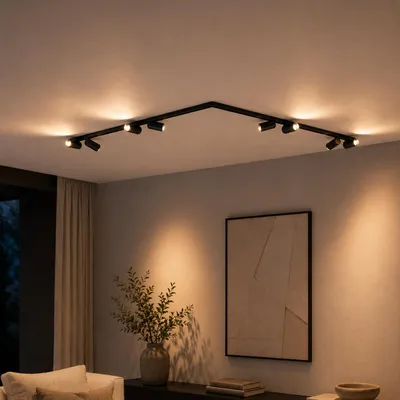 Productafbeelding van 8-lichts plafondlamp Oso zwart