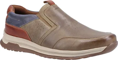 Image de Hush Puppies - Chaussures de loisirs pour hommes "Cole", cuir FS8769 (45 EU) (Kaki/Bleu marine/Marron clair)