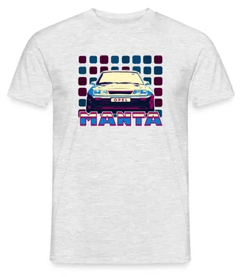 Produktbild von Spreadshirt Opel Manta Frontsicht Cooles 80er Design Männer T-Shirt, L, Grau meliert