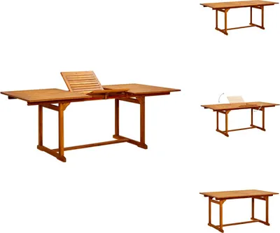 Image de vidaXL Table de jardin (150-200)x100x75 cm Bois massif Acacia - Tables de jardin
