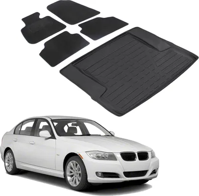 Produktbild von Kofferraumwanne Fußmatten Set Für BMW 3 Series E90 2005-2012 4 Türer Stufenheck