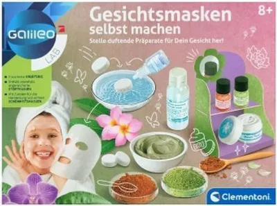 Produktbild von Clementoni Galileo Lab - Vyrobte si vlastní masky na obličej, DIY kosmetické masky, voňavé látky pro uvolnění obličeje, kosmetická sada pro děti od 8 let od Clementoni 59248