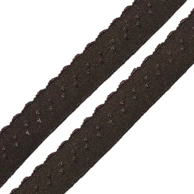 Wäschegummi Faltgummi Ziergummi 12mm Faltgummi ab 1m elastisches Einfassband Saumband dunkelbraun