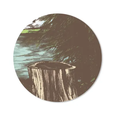 Produktbild von MuchoWow® Mauspad Mousepad Baum - Meer - Illustration 20x20 cm - Mousepads - Maus Mat - Pad - Mausunterlage - Schreibtischmatte