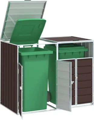 Obrázok produktu pre vidaXL Box na odpadky pre 2 tony hnedý 144x81x113 cm oceľ